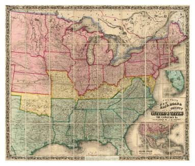 Map of the U.S. during the Civil War