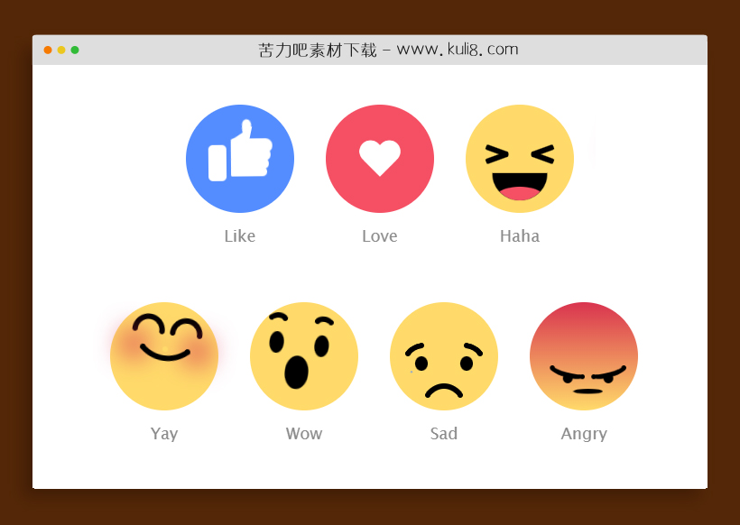 纯css3仿Facebook表情包图标动画特效