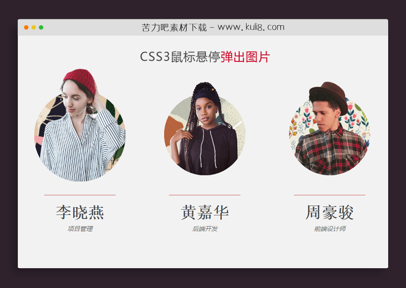 CSS3实现的鼠标悬停弹出图片动画效果