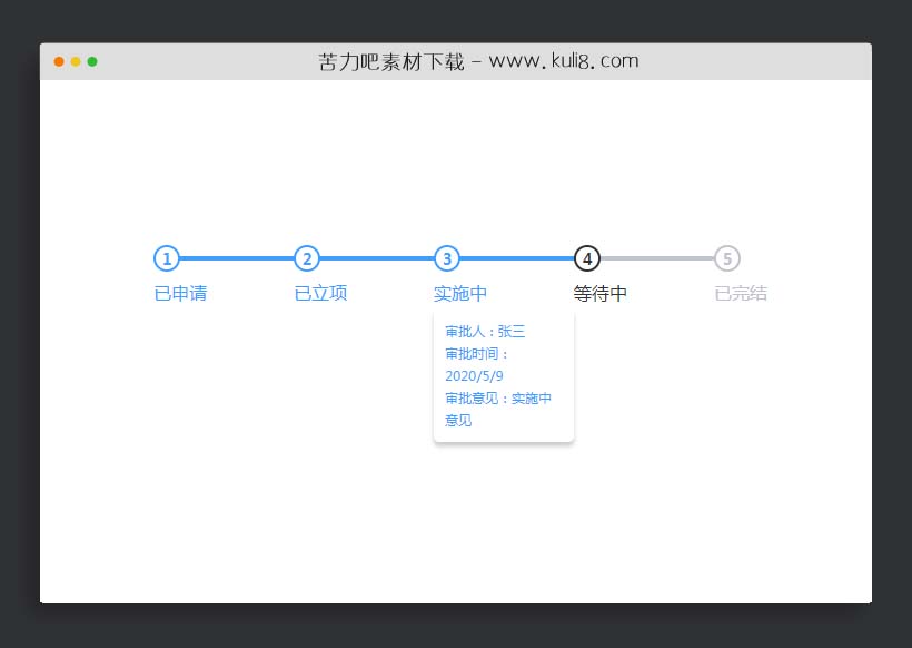 jquery动态数据流程步骤条向导特效代码