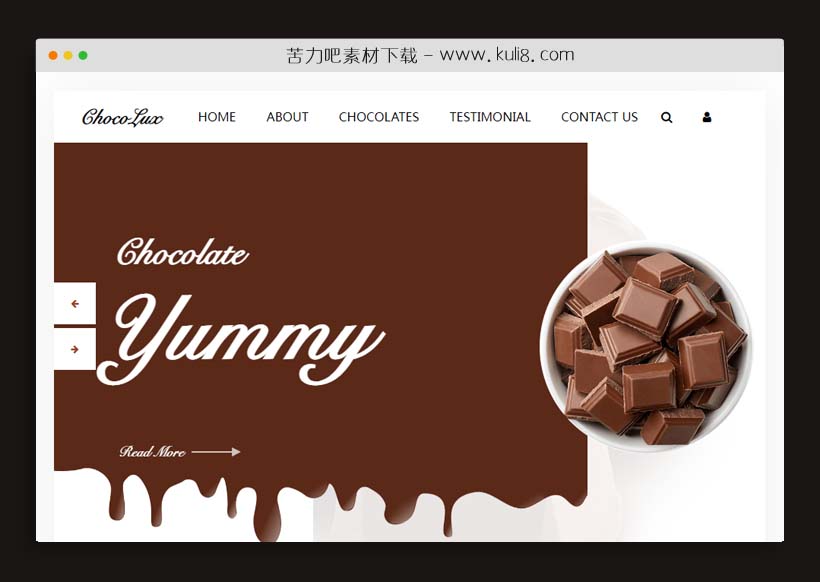 html5响应式巧克力食品公司网站html模板源码