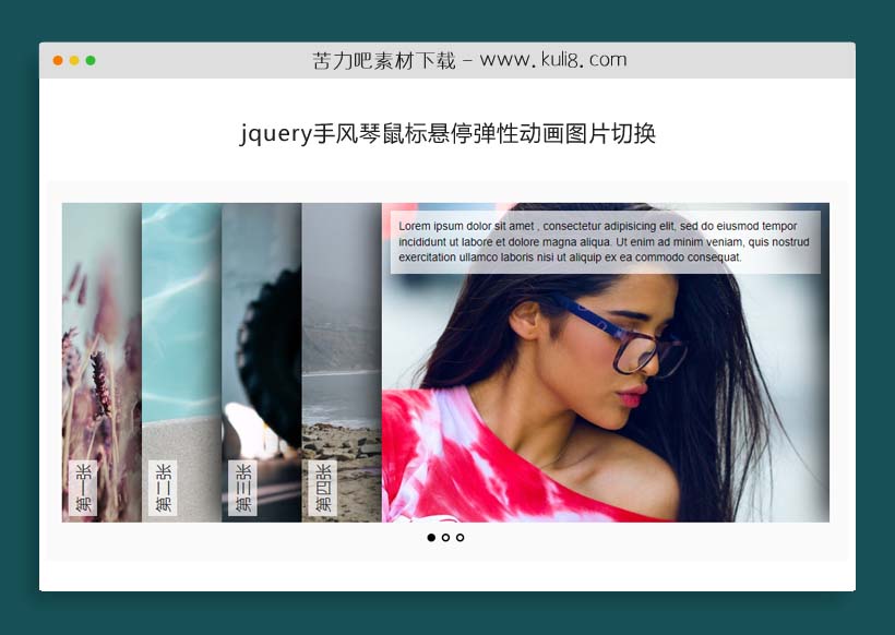 jquery手风琴鼠标悬停弹性动画图片切换特效插件