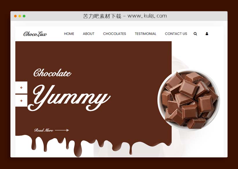 html5响应式巧克力蛋糕食品公司企业html网站模板