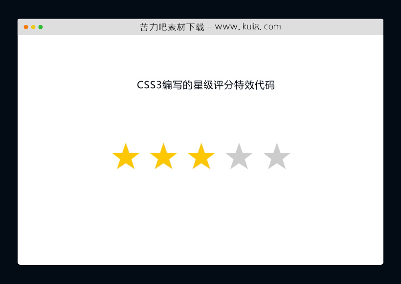 CSS3编写的星级评分特效代码