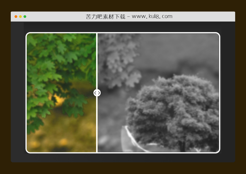 VanillaJS实现的两张图片比对滑块特效代码