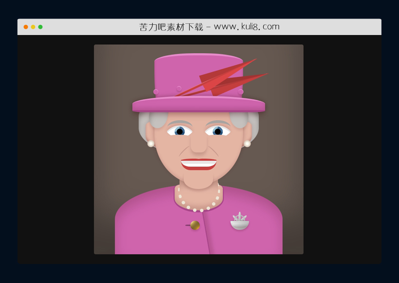 纯CSS创建的伊丽莎白女王矢量图