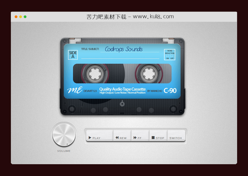 jquery带播放暂停翻面的怀旧磁带播放音乐器插件