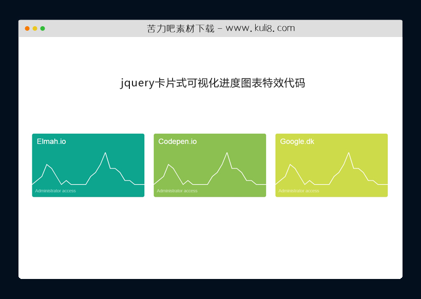 jquery卡片式可视化进度图表特效代码