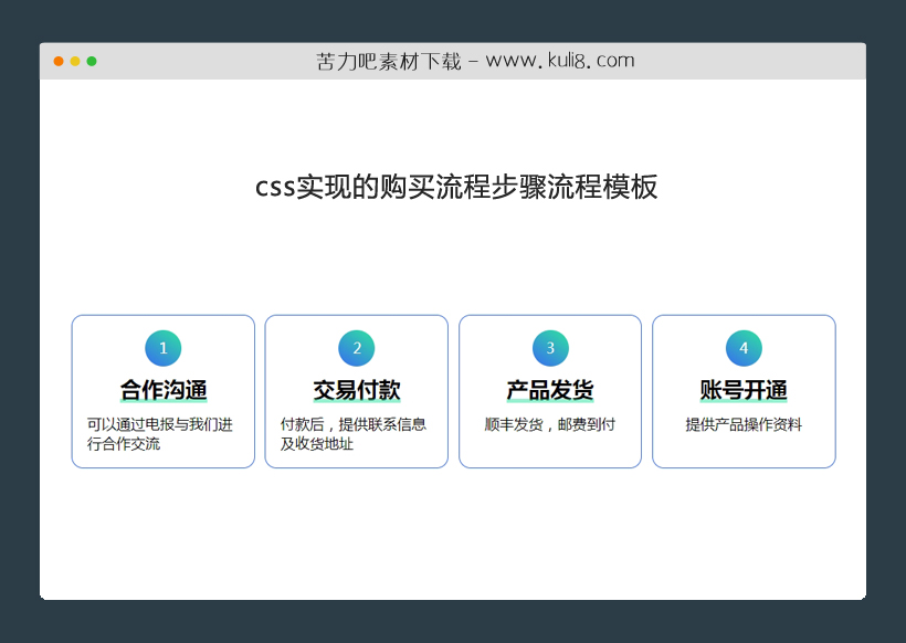 css实现的购买流程步骤流程模板