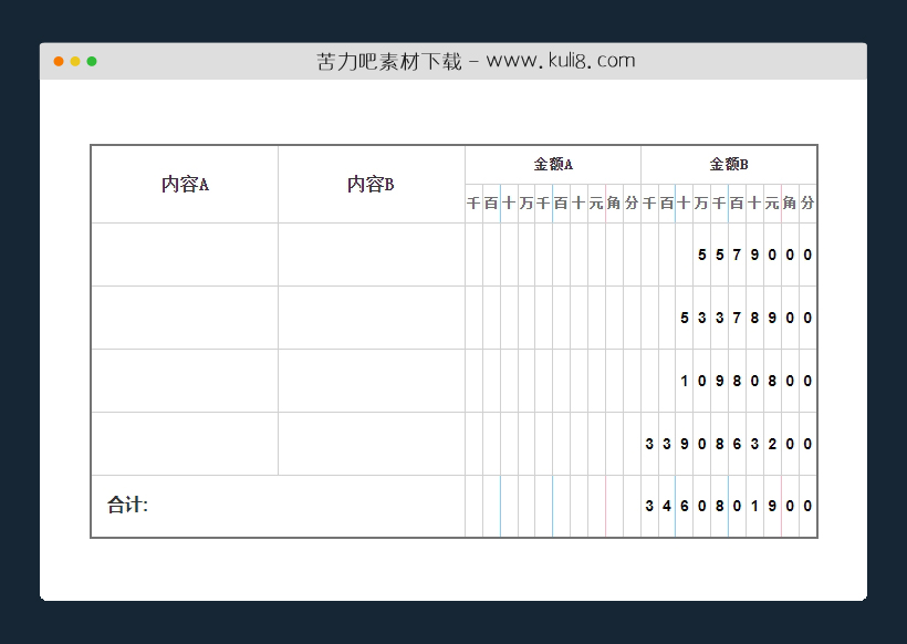 jquery表格table输入金额自动计算插件